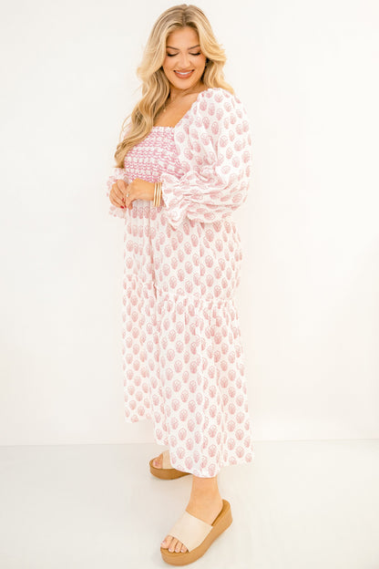 Vestido Maravilloso de Flores Silvestres, Rosa Crema