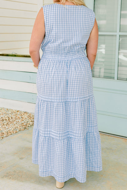 Vestido Envuelto en Amor, Cuadros Azules