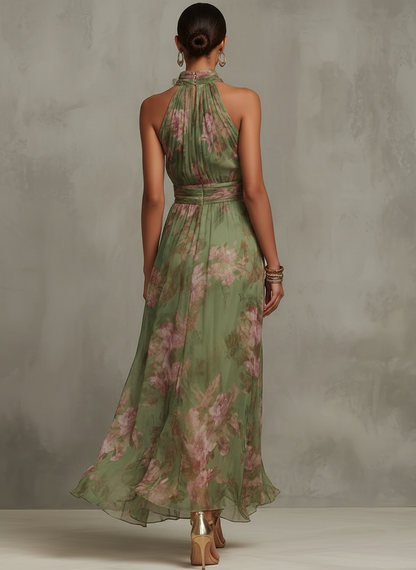 Livia™| Vestido maxi halter floral elegante