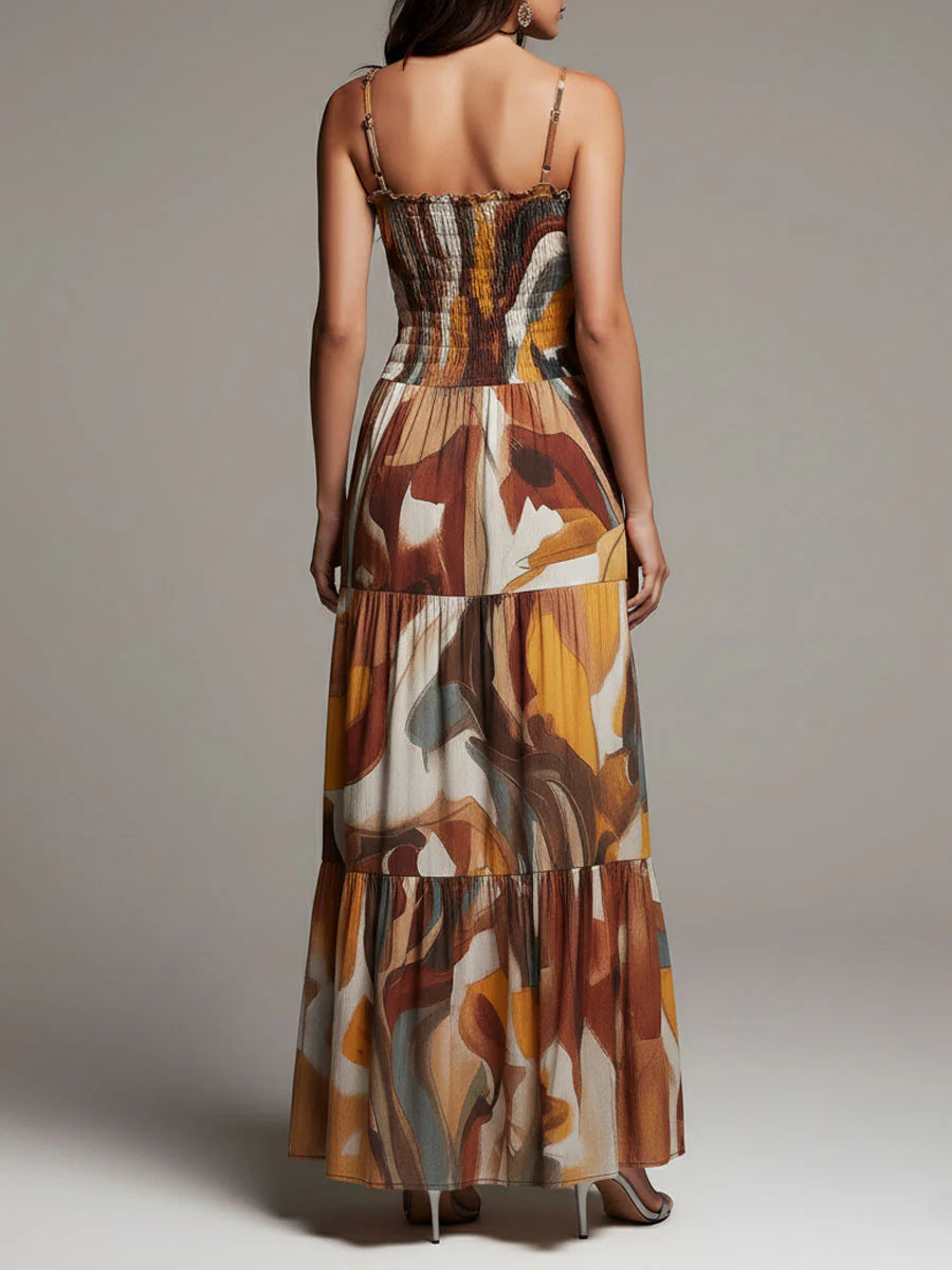 Aurelia | Vestido Maxi Abstracto Flow
