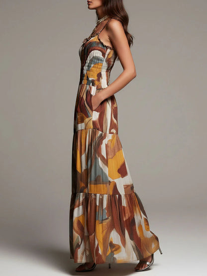 Aurelia | Vestido Maxi Abstracto Flow