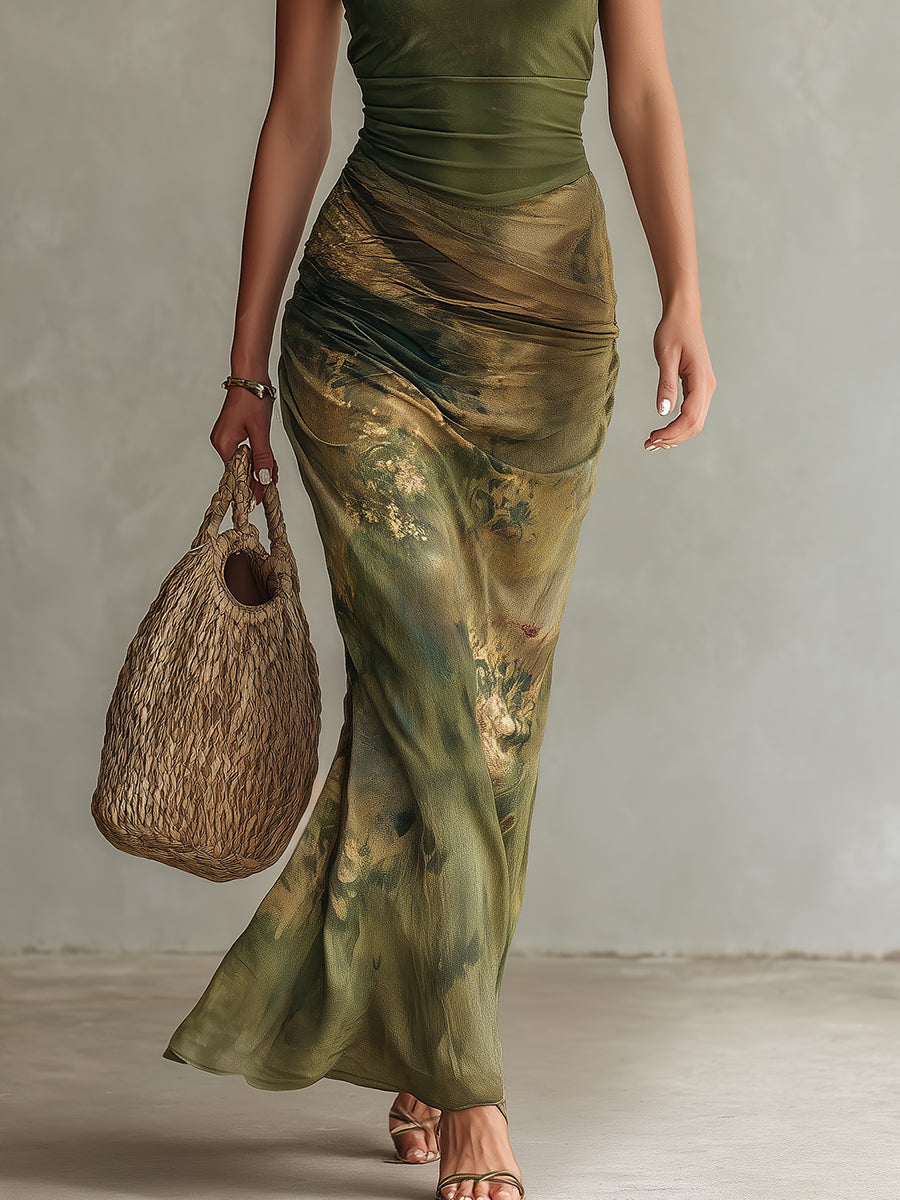 Zara | Vestido Maxi Tie-Dye Esculpido