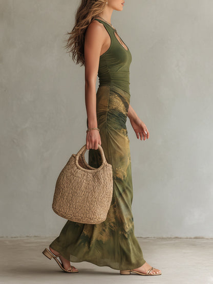 Zara | Vestido Maxi Tie-Dye Esculpido