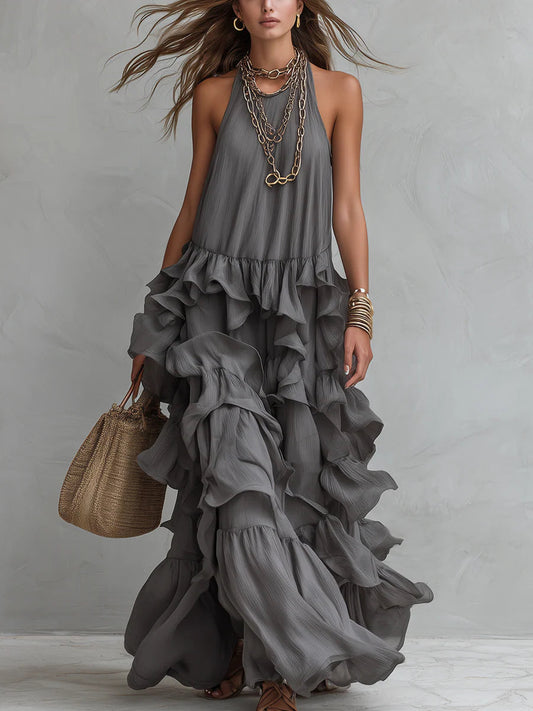 Selene | Maxi con Volantes en Capas