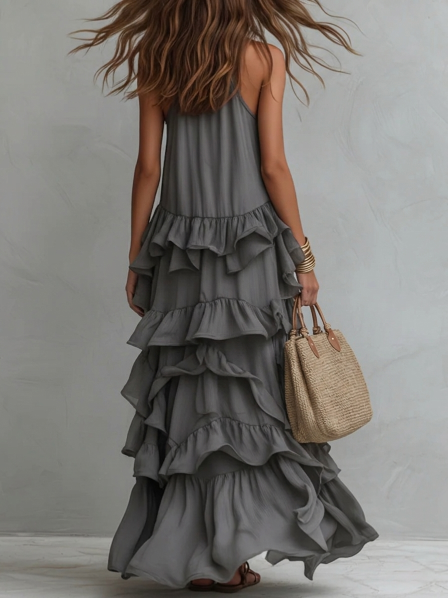 Selene | Maxi con Volantes en Capas