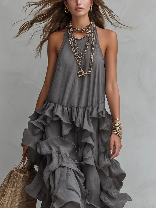 Selene | Maxi con Volantes en Capas