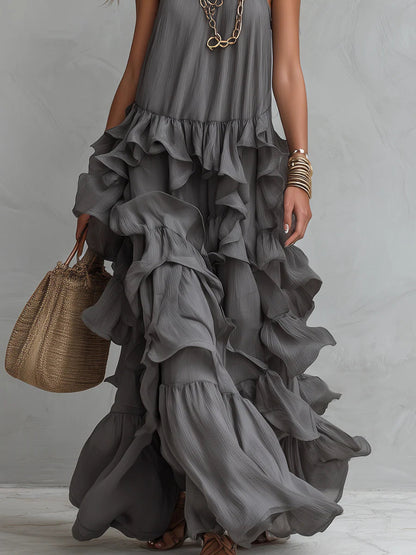 Selene | Maxi con Volantes en Capas