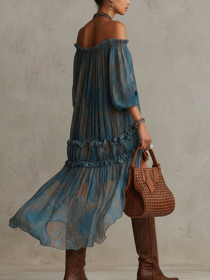 Indira | Vestido Mini Boho Off-Shoulder