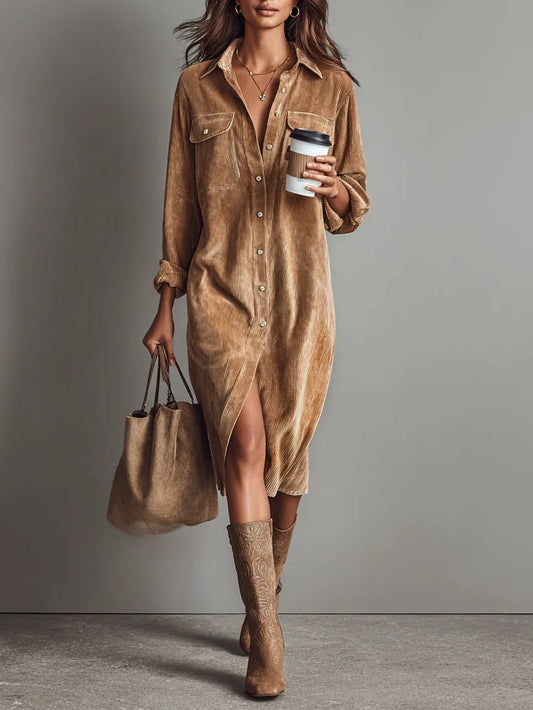 Sienna | Vestido Midi Relajado con Botones