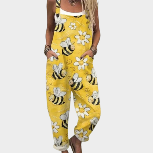 Pantalones de tirantes estampados cómodos