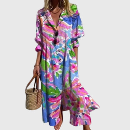 Zariah | Vestido Maxi Impreso Acuarela