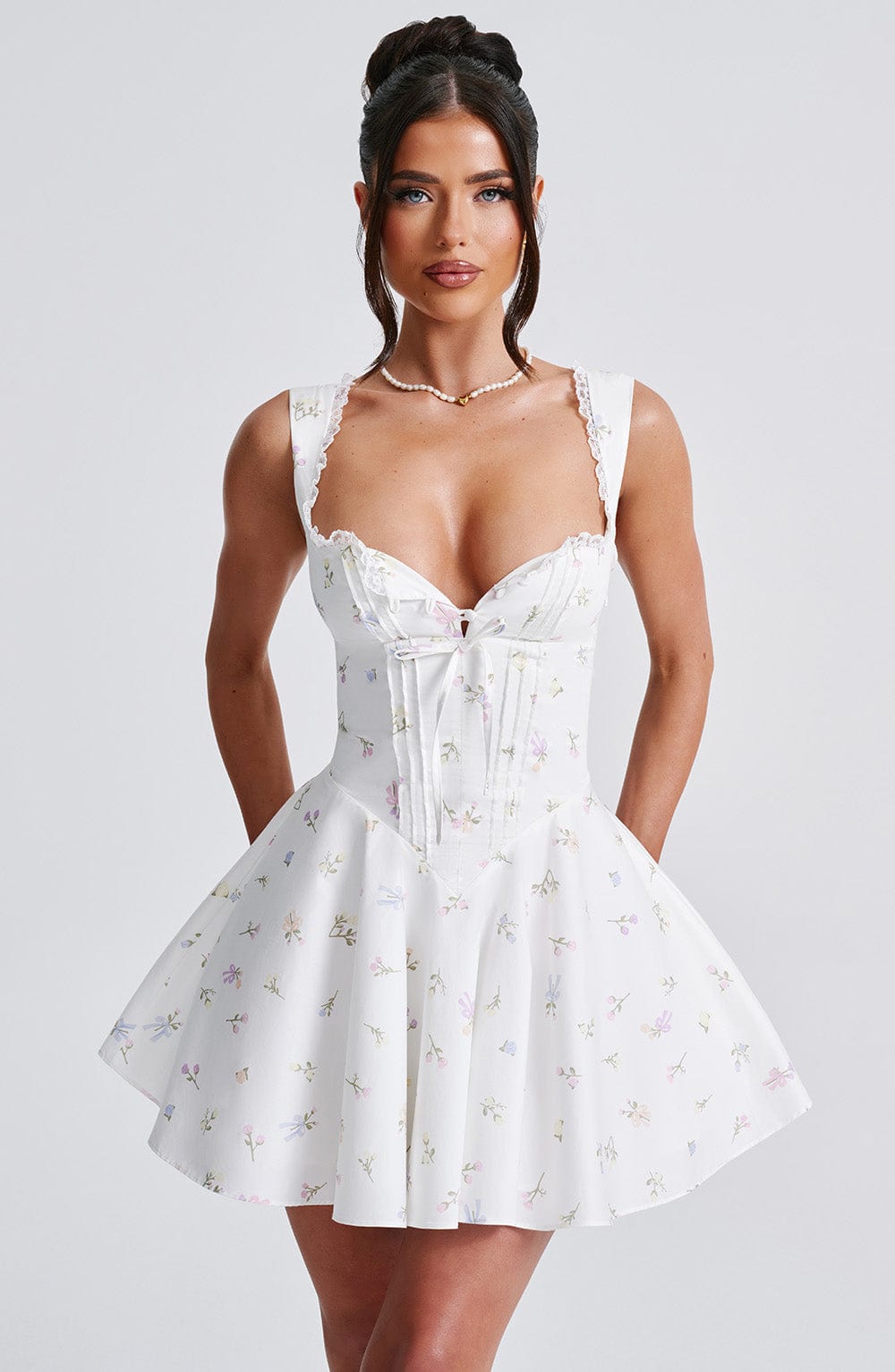 Minispódniczka Antonella - Wielokolorowy Wzór Kwiatowy