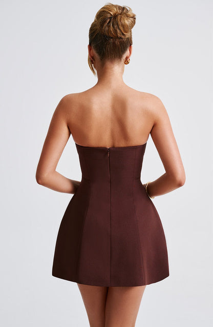 Mini sukienka Asha - Brązowa