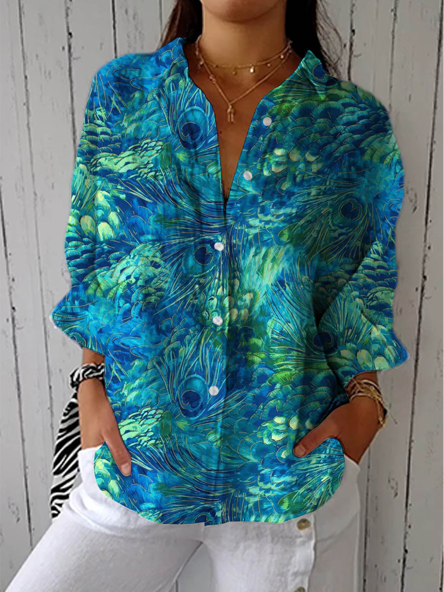 Lysiane | Blusa Motivo Plumas Elegante