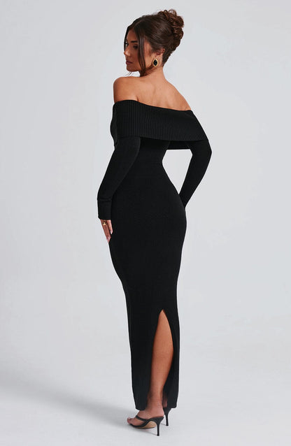 Maxi sukienka z dzianiny Beverley - Czarna