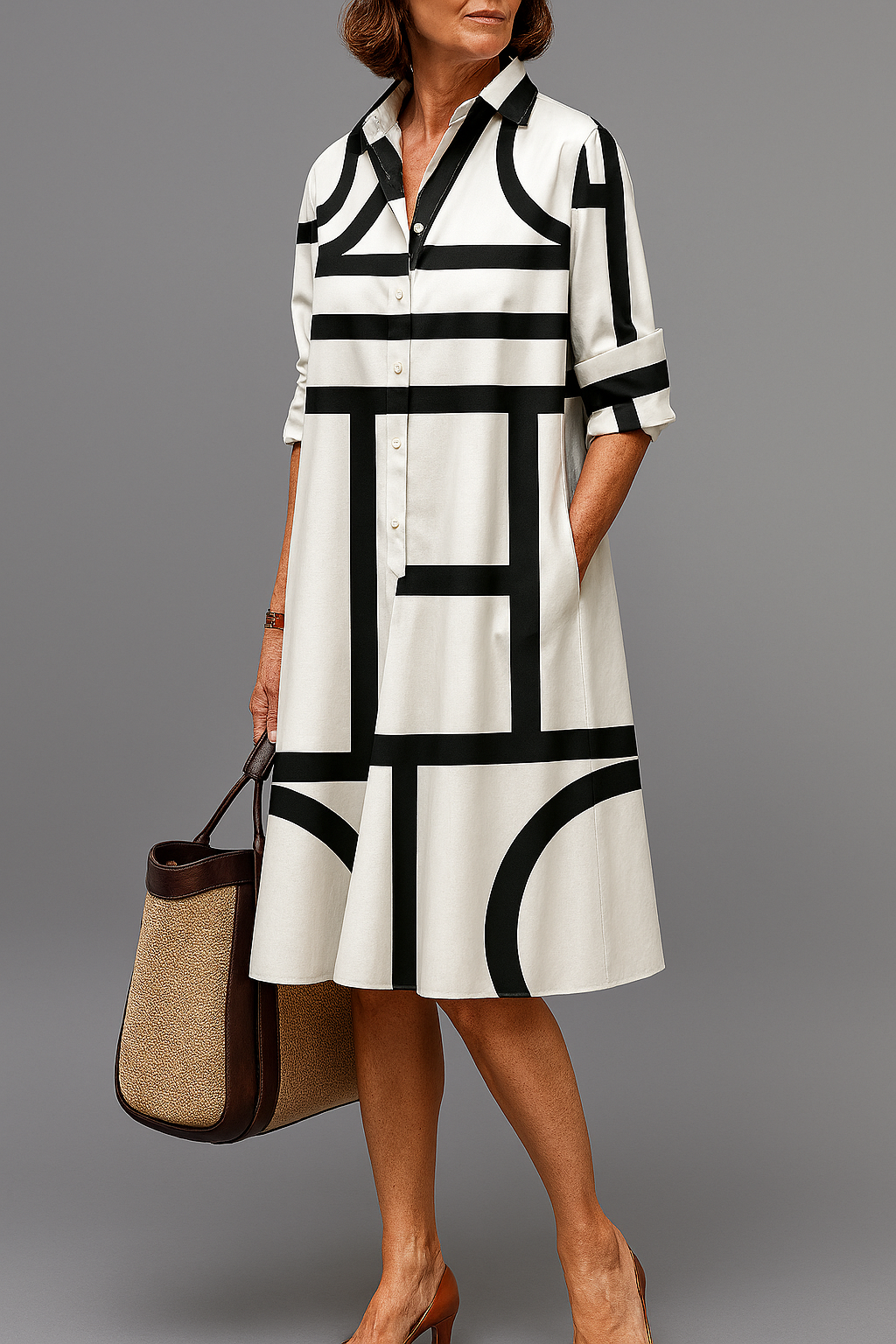 Ellie | Vestido Midi Contemporáneo