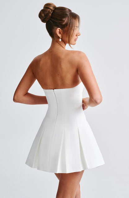 Krótka sukienka Bryony - kość słoniowa