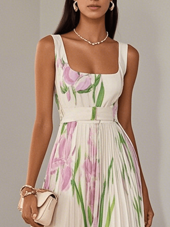 Yara™ - Vestido Maxi de Chiffon Plisado