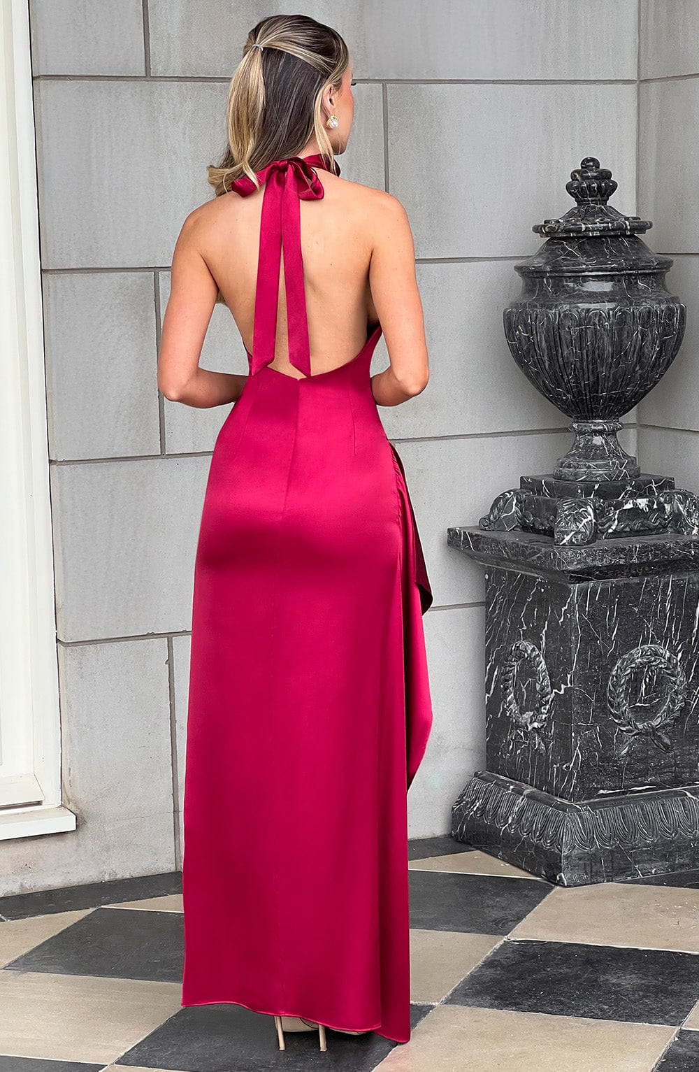 Długa sukienka Colette - Bordo