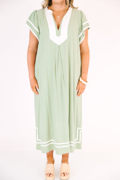 Vestido Lindo con un Toque, Salvia