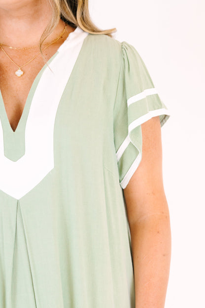 Vestido Lindo con un Toque, Salvia