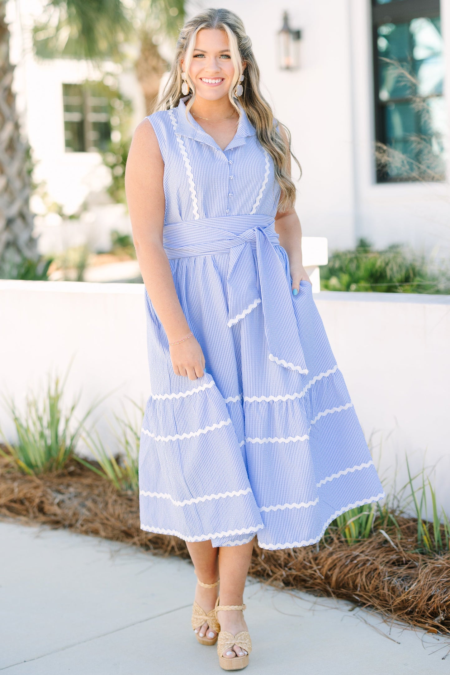 Vestido Delicado por Diseño, Azul