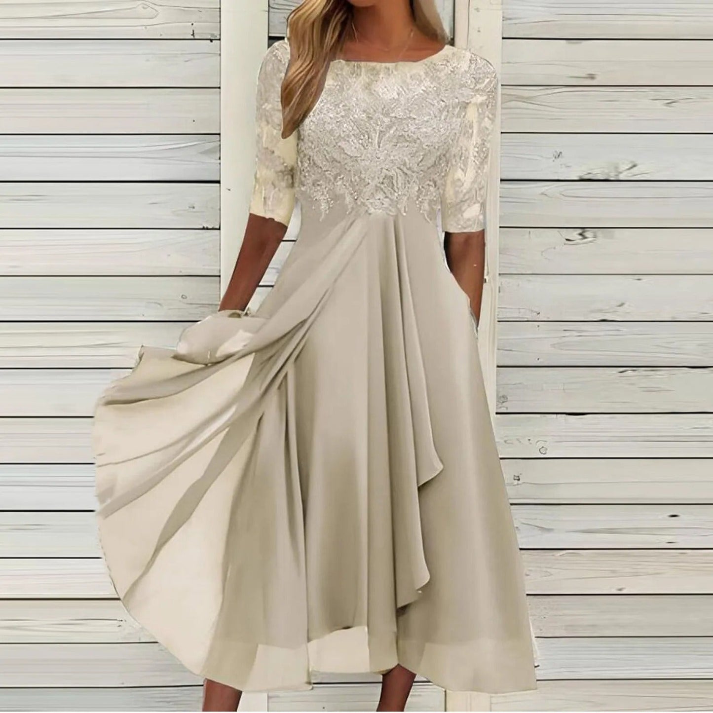 Puck™ - Elegante vestido midi de encaje