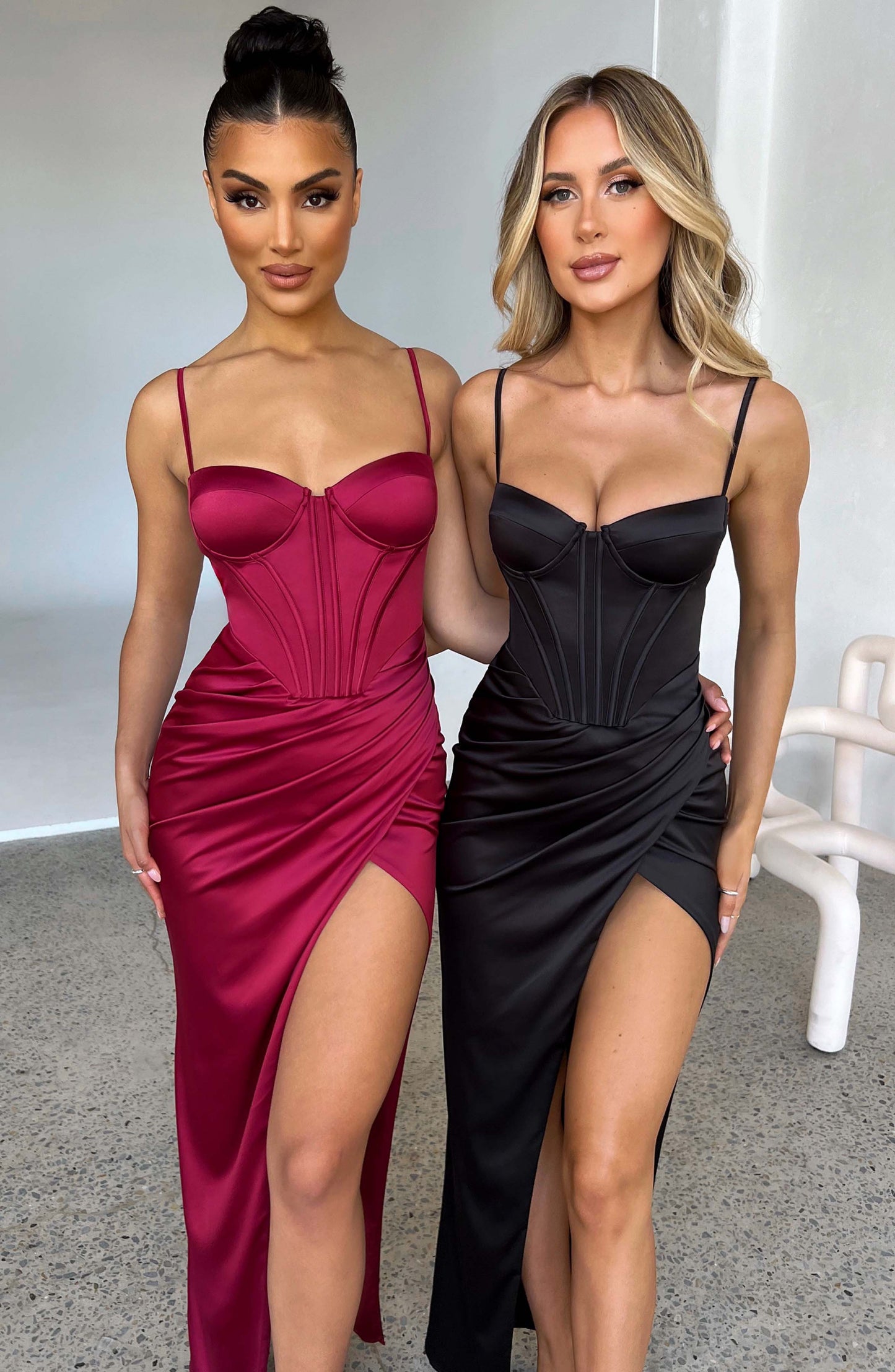 Sukienka maxi Despina - Wino