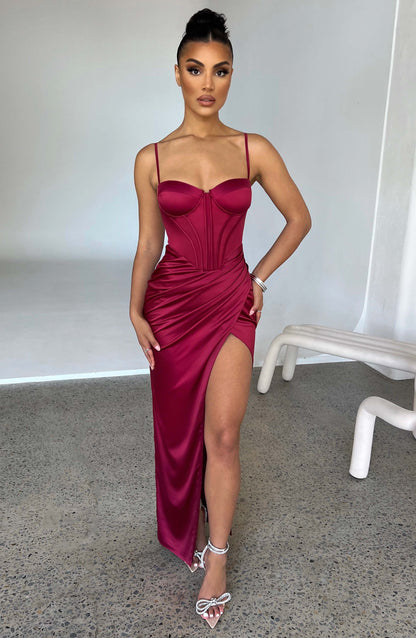 Sukienka maxi Despina - Wino