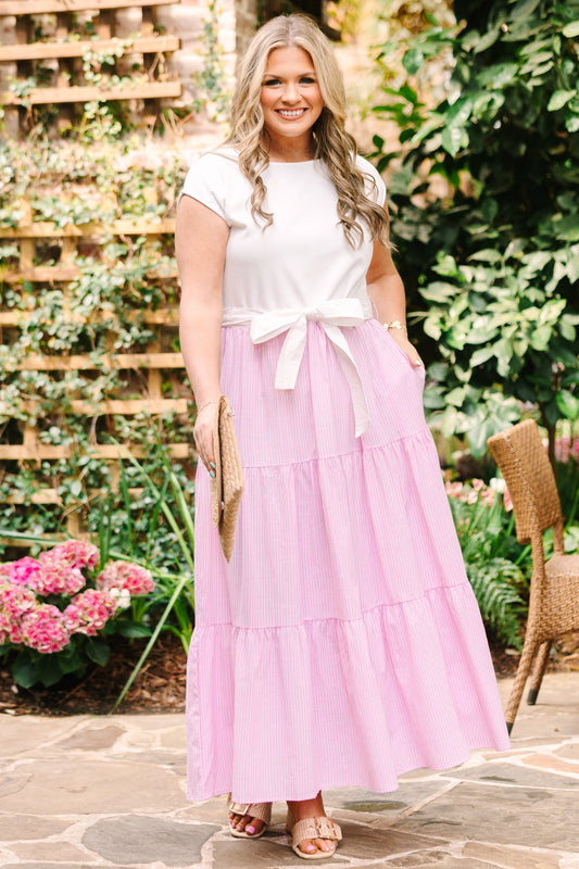 Vestido Haciéndolo a Mi Manera, Rayas Rosadas