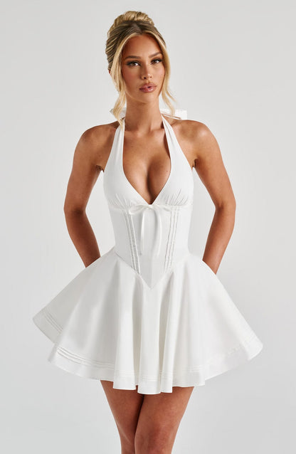 Sukienka mini Doris - Kość słoniowa