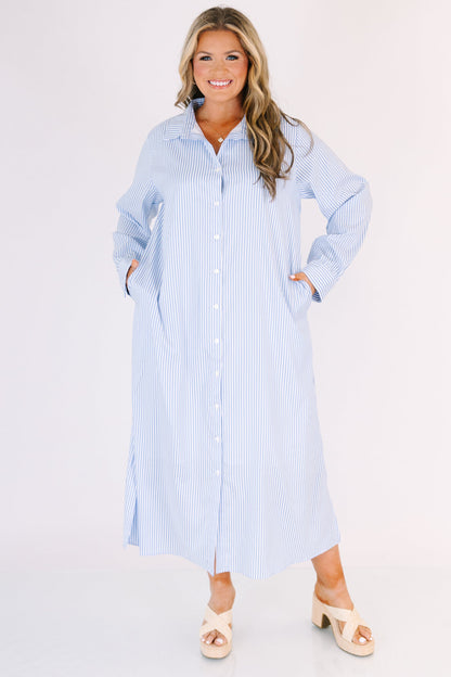 Vestido Fácil de Adorar, Rayas Azules