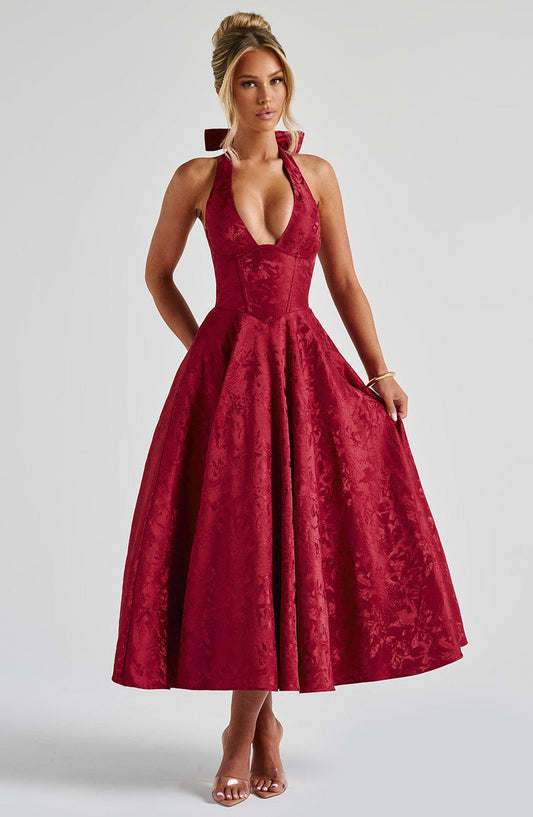Elegancka Sukienka Midi Effie - Czerwona