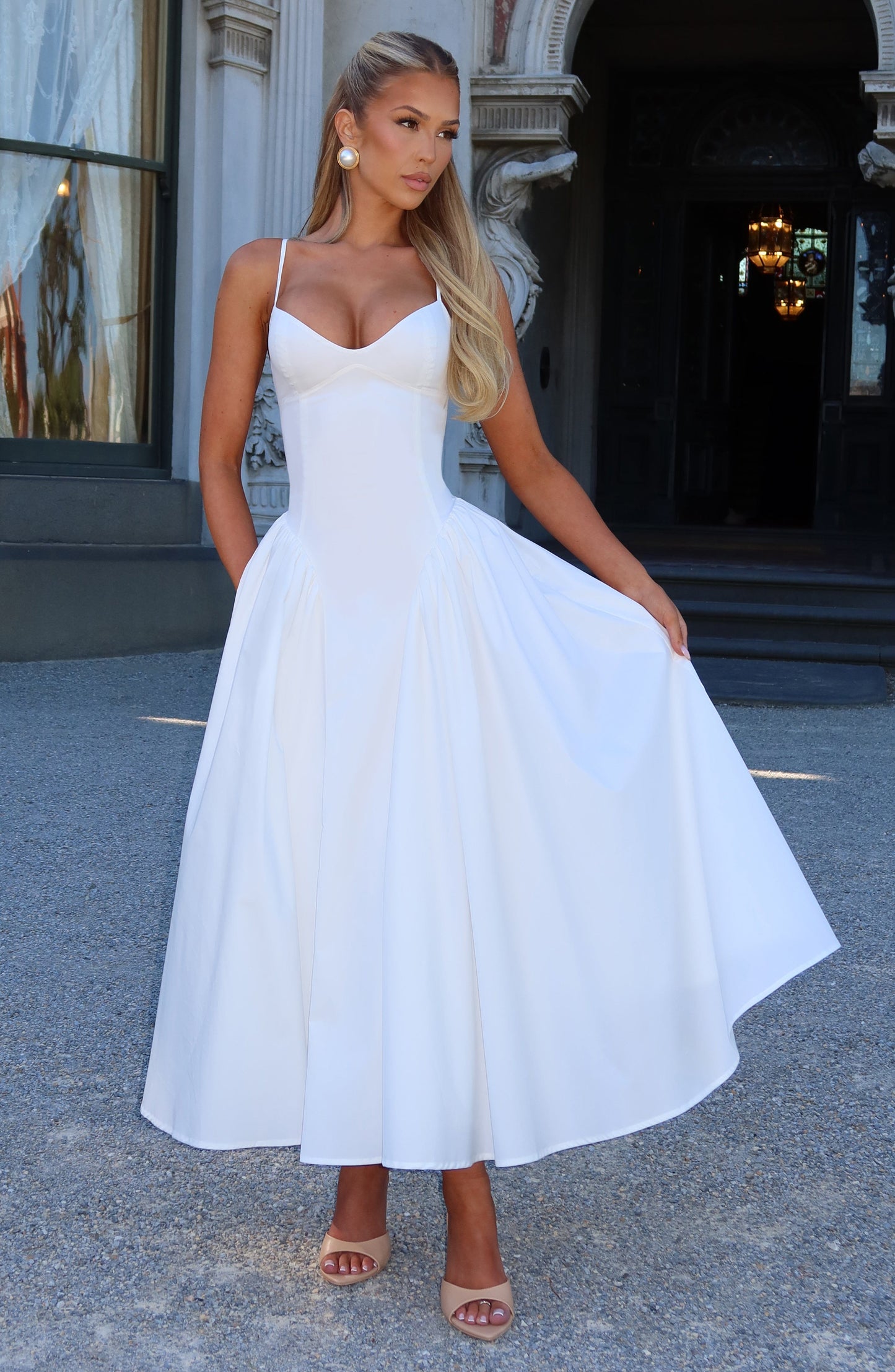 Wizytowa Sukienka Średnia Emerson - Kość słoniowa