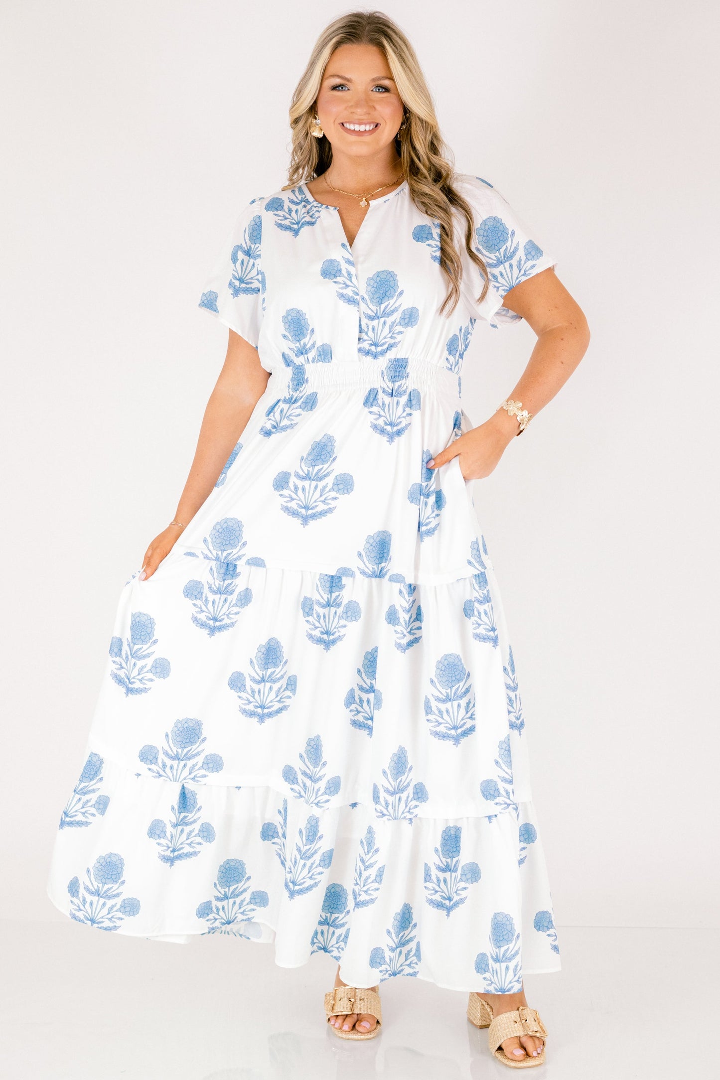 Vestido Maxi Momentos Encantadores, Azul