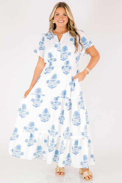 Vestido Maxi Momentos Encantadores, Azul
