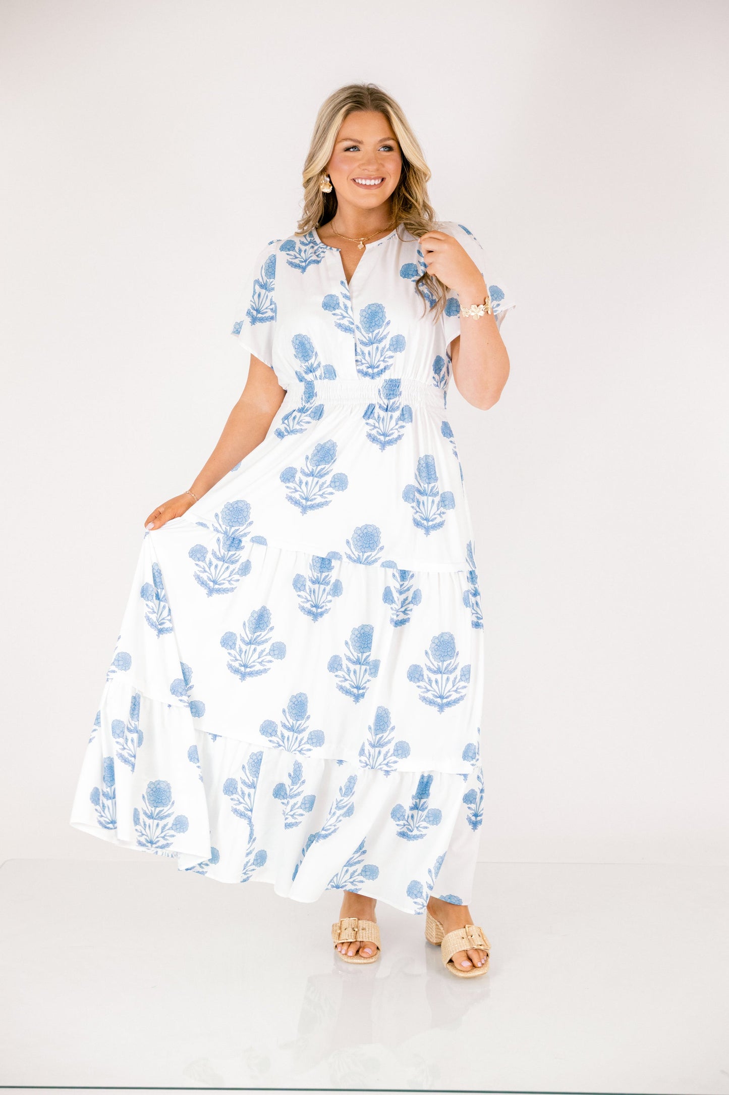 Vestido Maxi Momentos Encantadores, Azul