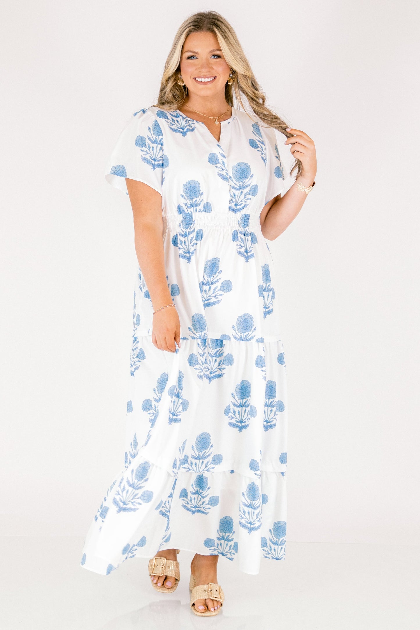 Vestido Maxi Momentos Encantadores, Azul
