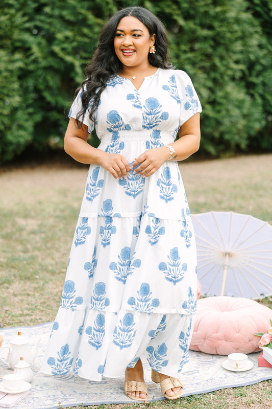 Vestido Maxi Momentos Encantadores, Azul