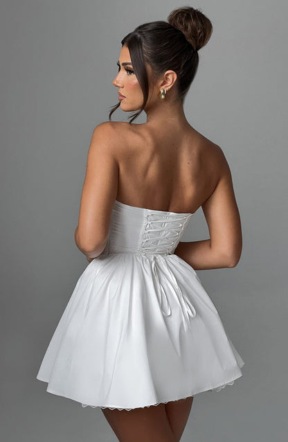 Mini sukienka Evie - ecru