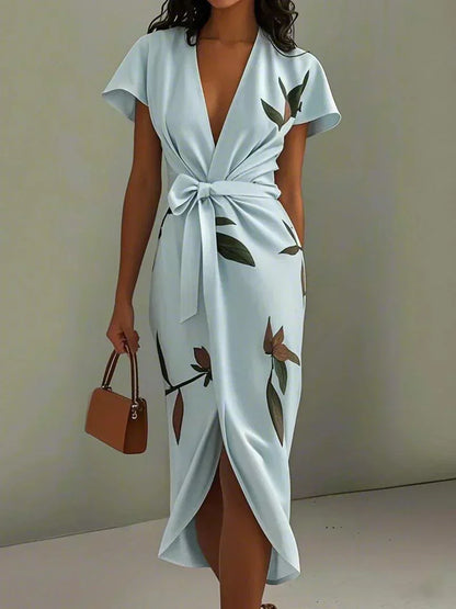 Elin™ - Elegante vestido envolvente con estampado floral