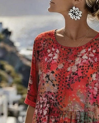 Paula | Vestido midi floral suelto y ligero