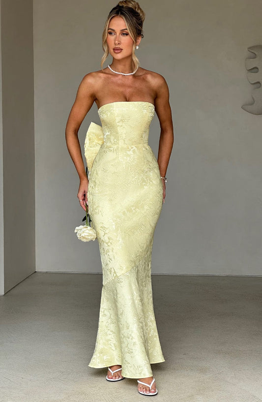 Długa sukienka Felicity - Cytryna