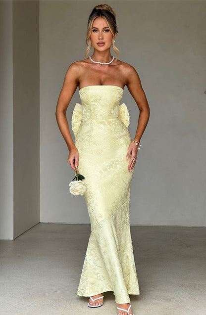 Długa sukienka Felicity - Cytryna