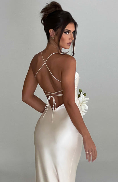 Sukienka maxi Fenty - Kość słoniowa