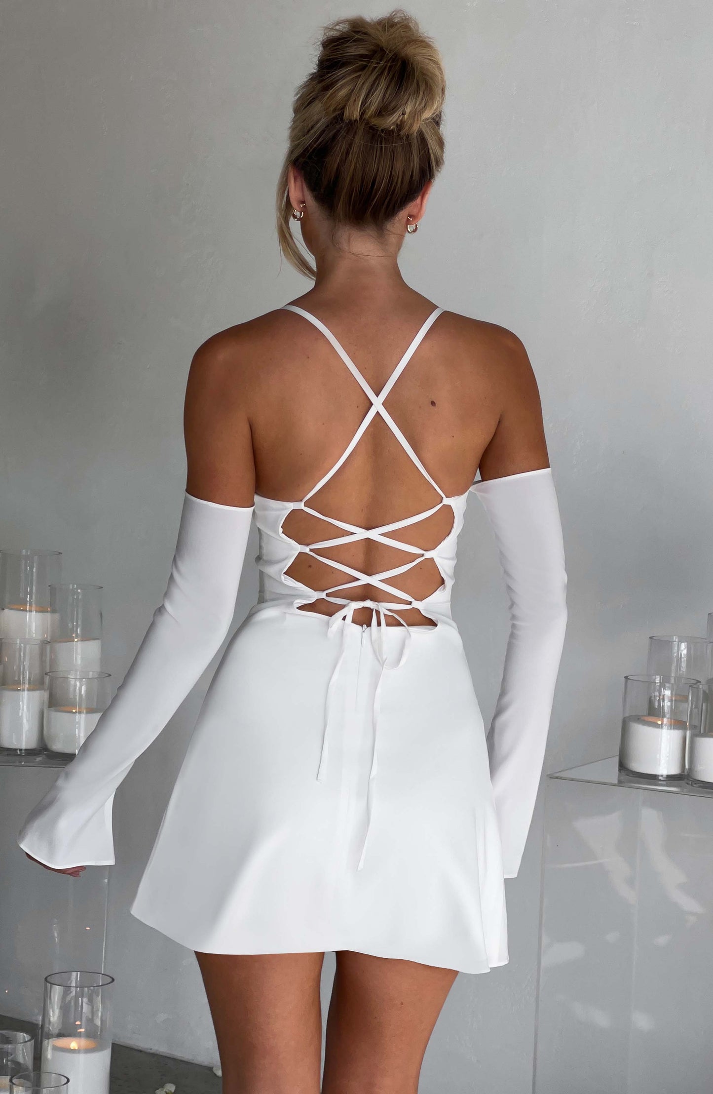 Mini sukienka Fiona - Kość słoniowa