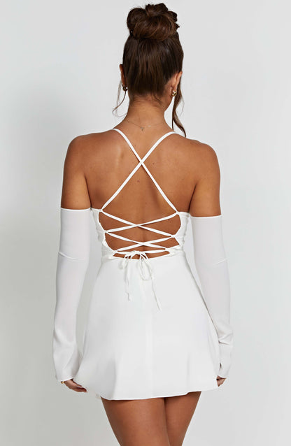 Mini sukienka Fiona - Kość słoniowa