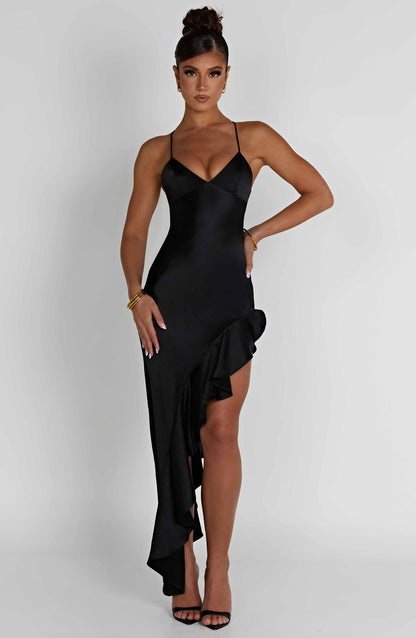 Sukienka midi Flora - Czarna