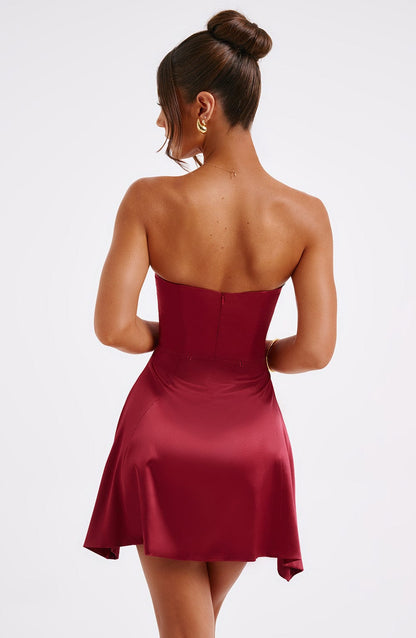 Mini sukienka Freja - Bordowa