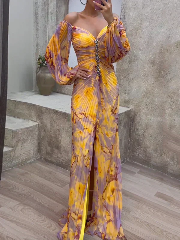 Maud™ - Vestido de Noche Elegante con Pliegues Largos